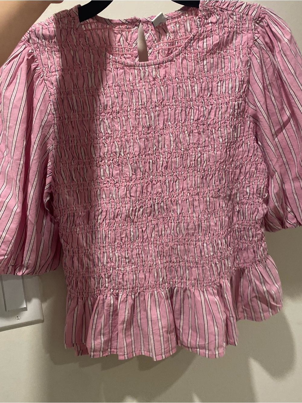 Pink Smocked Ruffle Top - Kids Shirts & Tops